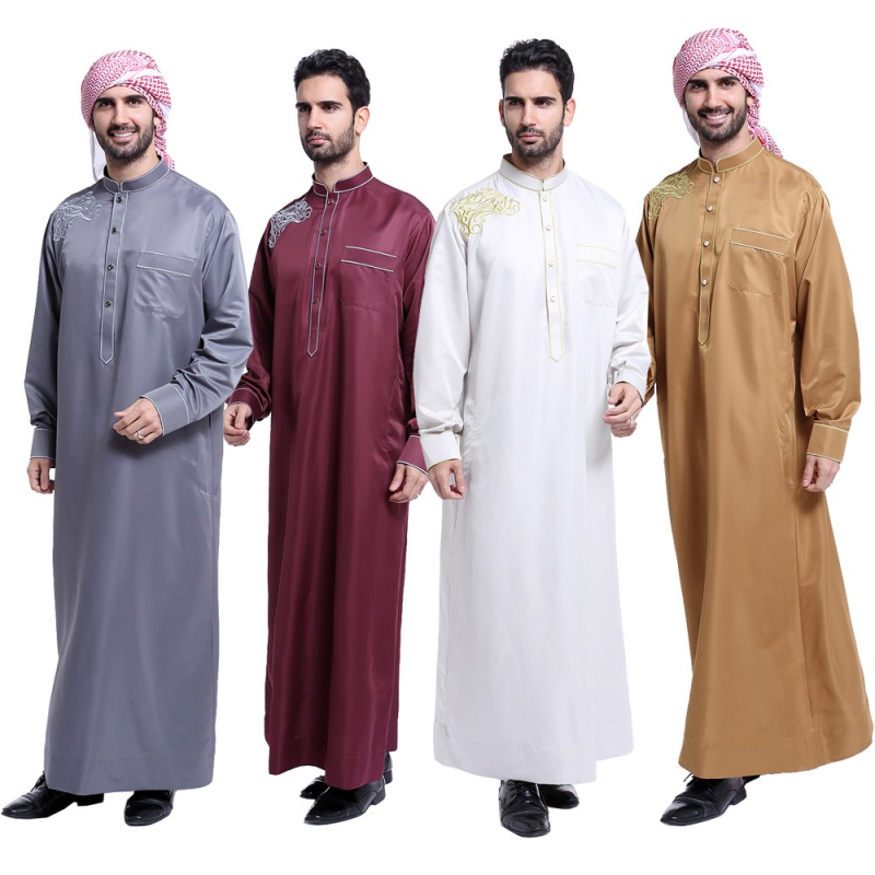 Saudi Thobe Men Galabeya Thoub Abaya Robe Dishdasha Arabic Kaftan Muslim Dress eBay